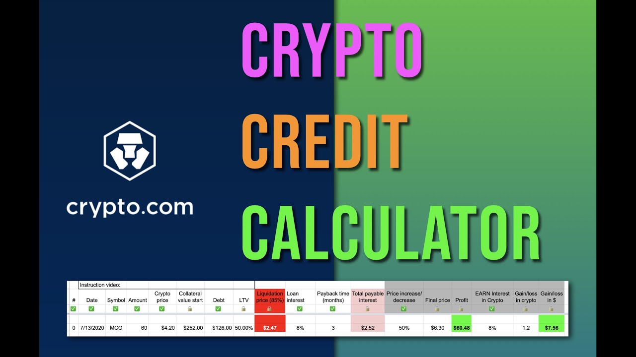 Crypto Loan Use Cases & Calculator - Crypto.com Credit Explained