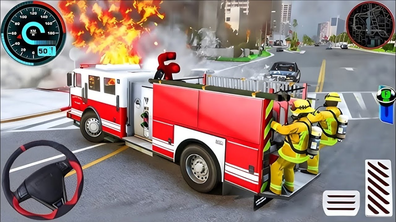 Fire Truck City Rescue 🚒 | Extreme Fire Emergency Missions & Fastest Rescue Gameplay! 😱🔥