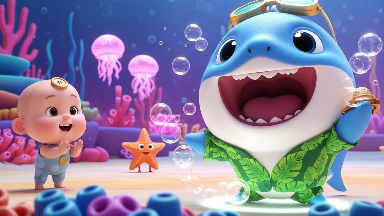 Baby Shark 3D Dance 🦈✨ | Fun Kids Animation | Bunny Snow