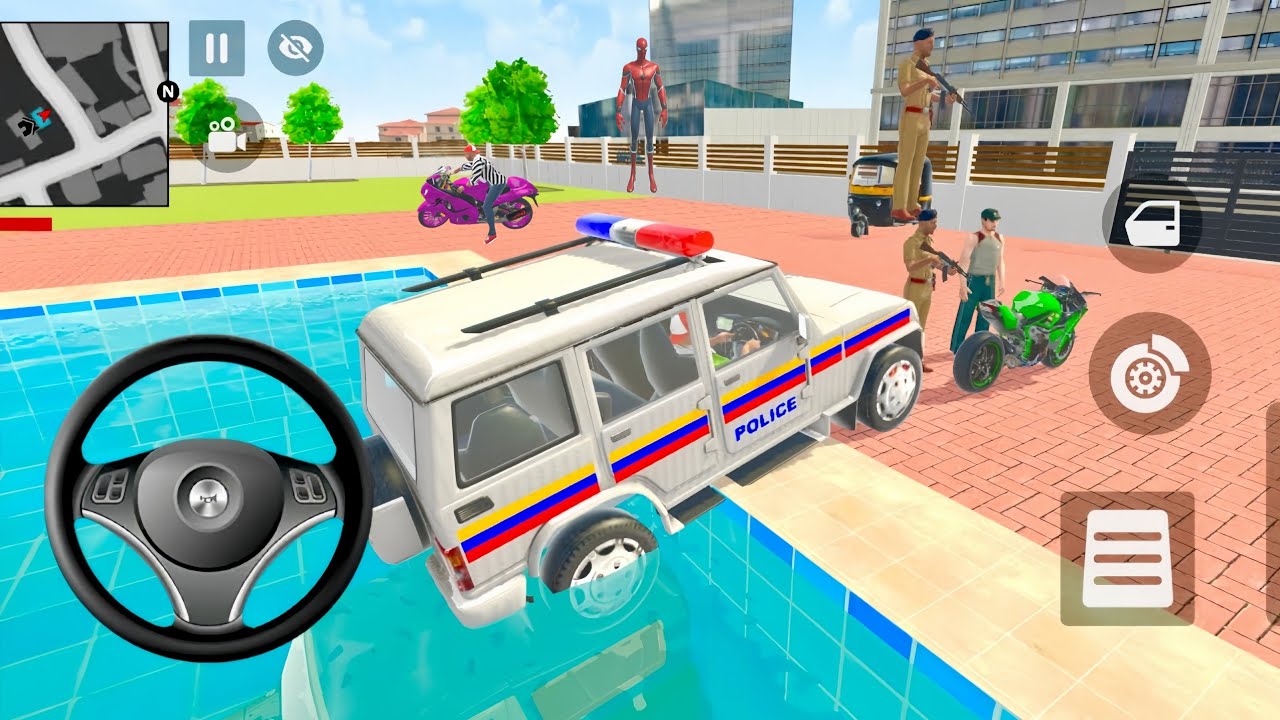 🎮Frinkline took out the indian🚓 Police car game from out side of the truck🤩indian theft auto Sim