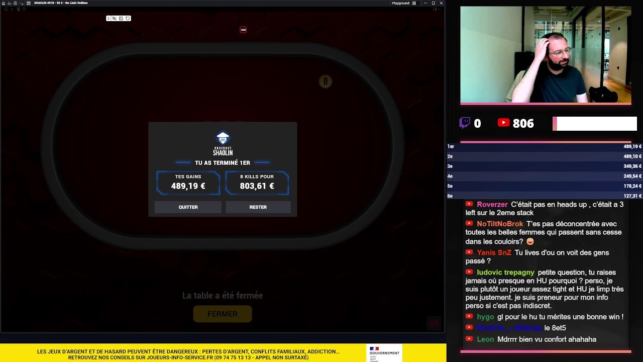 TABLE FINALE SHAOLIN 50€ !!