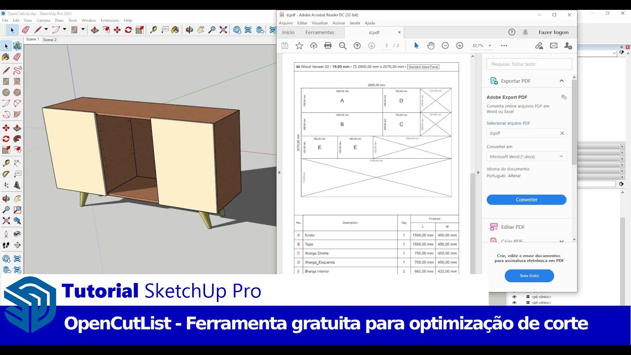Tutorial SketchUp Pro: Como Utilizar o Plugin Gratuito OpenCutList para Optimização de Corte