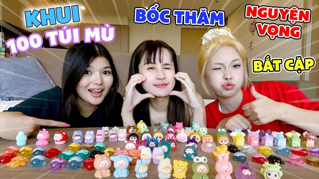 Xé 100 Túi Mù Theo Bốc Thăm Nguyện Vọng Bắt Cặp 🧡Unbox Blind Bag💛 - Vê Vê Channel