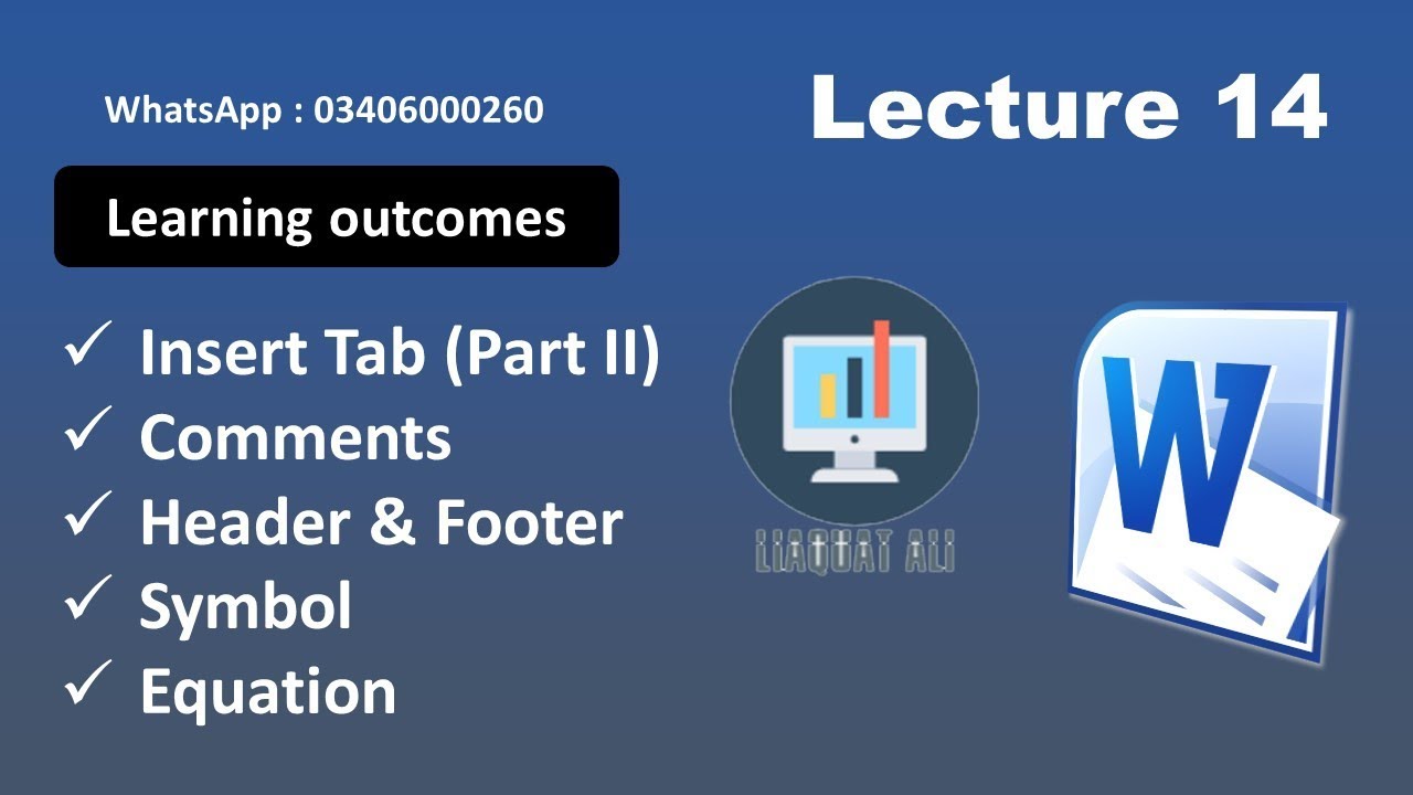 Insert Tab (part II) in Ms Word 2016 Urdu/Hindi (Lecture 14)