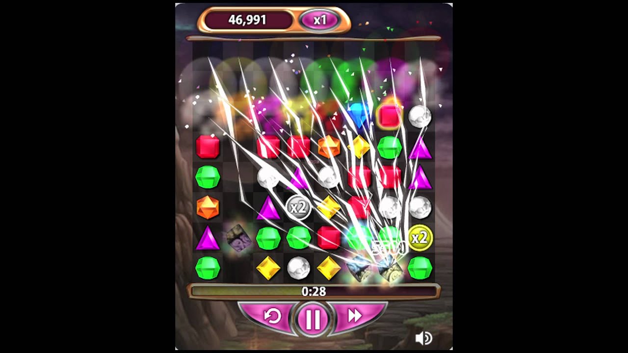 Bejeweled Blitz 3 Different Types of Board Clear in a Game No Boosts! [Facebook]