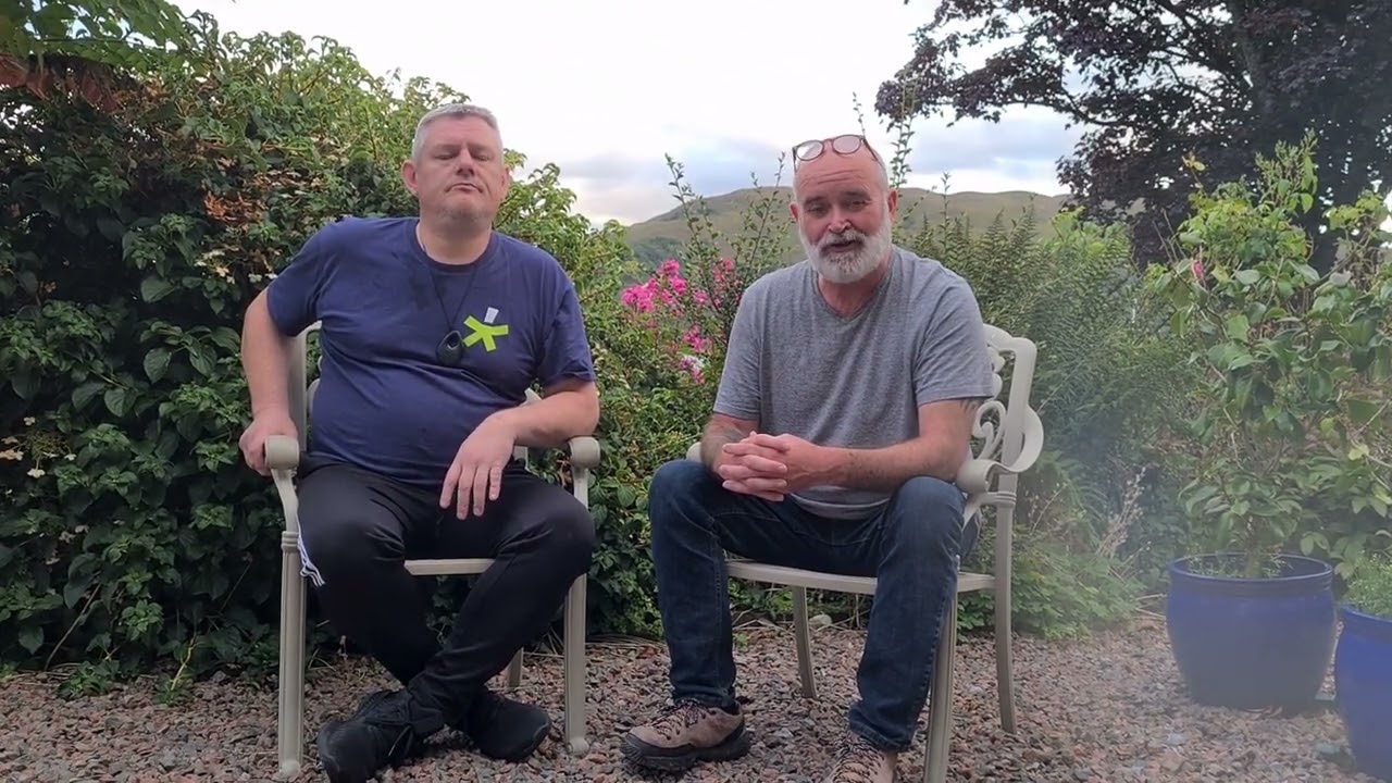 Johnny Davidson MBE and me up in the Highlands of Scotland talking about #TouretteSyndrome