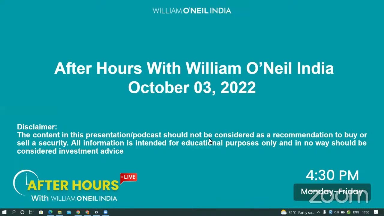 After Hours with William O'Neil India | October 3, 2022