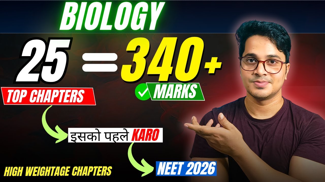 Top 23 Chapters to Score 320+ in Biology NEET 2026 | High Weightage Chapters of Biology for NEET