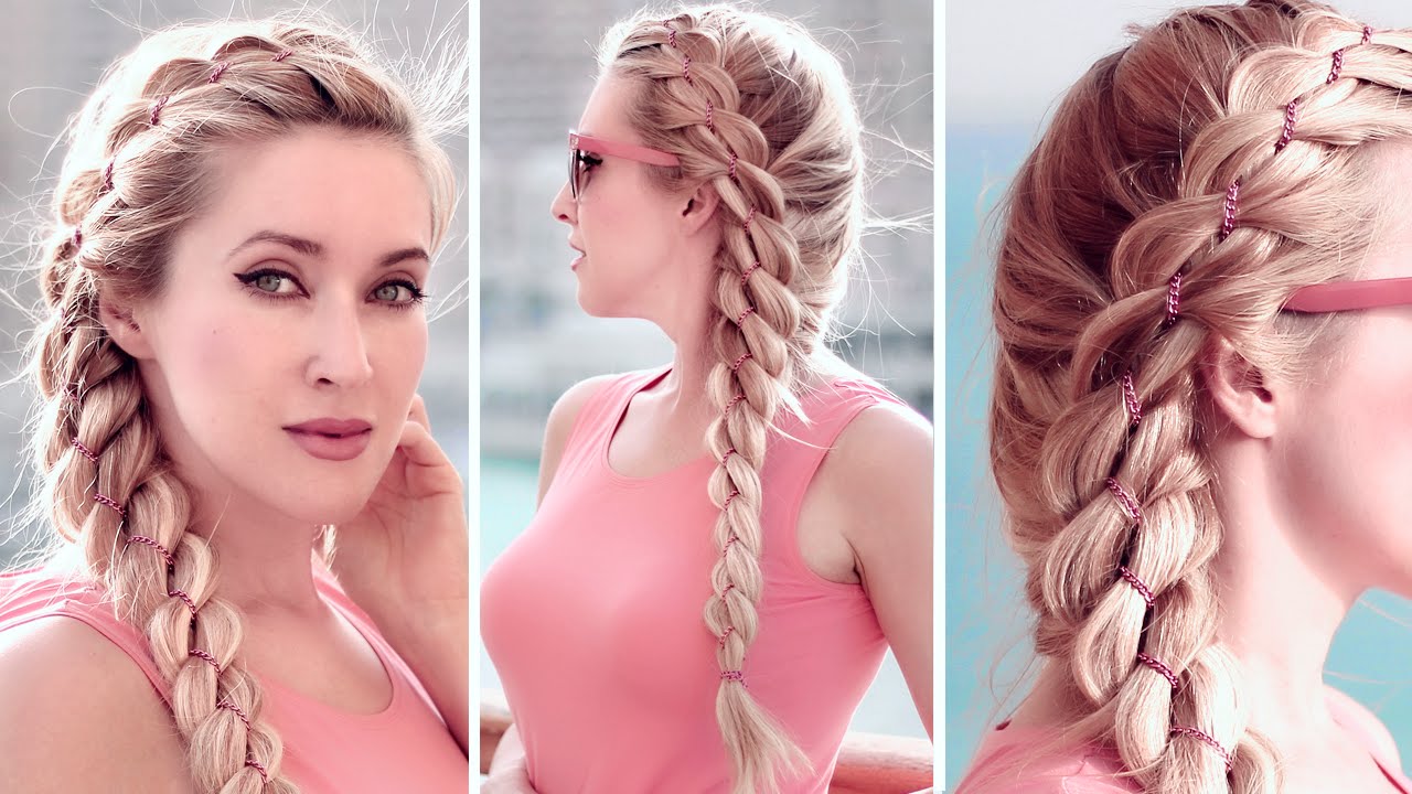 4-strand chain braid hairstyle for party/everyday ★ Medium long hair tutorial