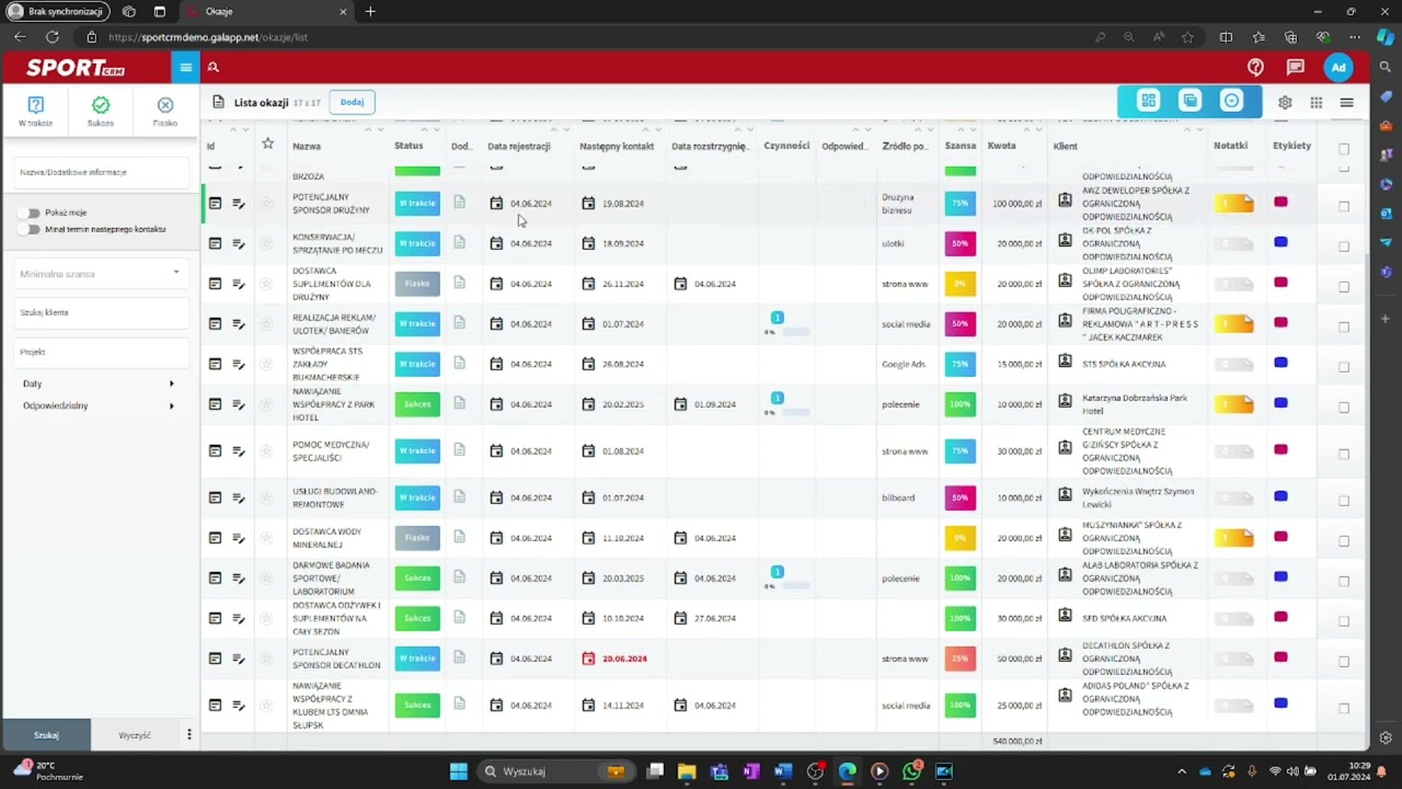 SPORT CRM- Okazje