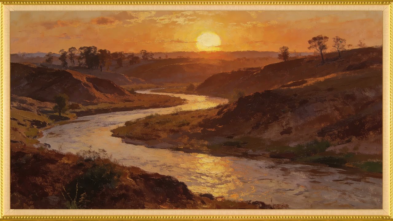 Beautiful Landscape Painting | 4K Golden Frame TV Art | Warm Vintage Gallery | 4K Smart TV Art