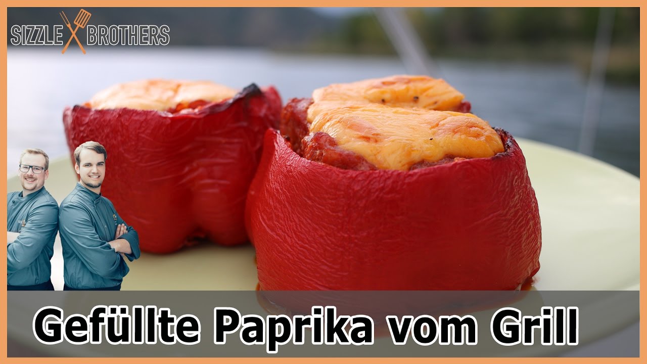 Gefuellte Paprika   vom Gasgrill