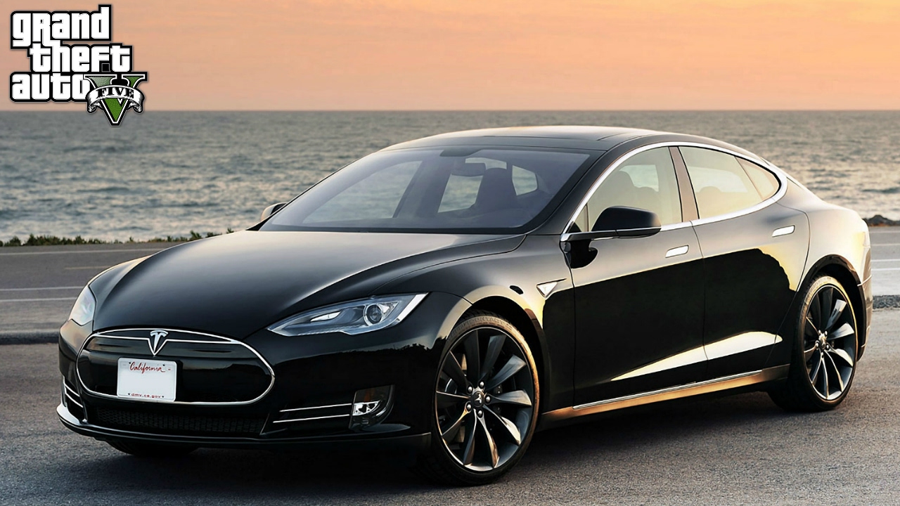 GTA 5 REAL LIFE MOD #241 MY NEW TESLA MODEL S SELF DRIVING CAR!