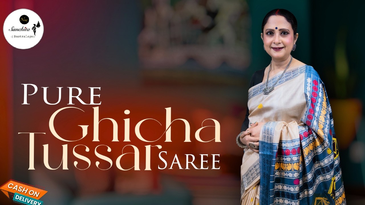 Pure Ghicha Tussar Silk Sarees | Cod Available | Silk Mark Certified | Sanchita
