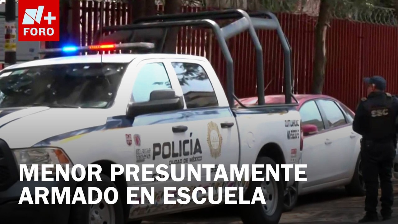 Movilización en Secundaria Técnica 15 por menor presuntamente armado, CDMX