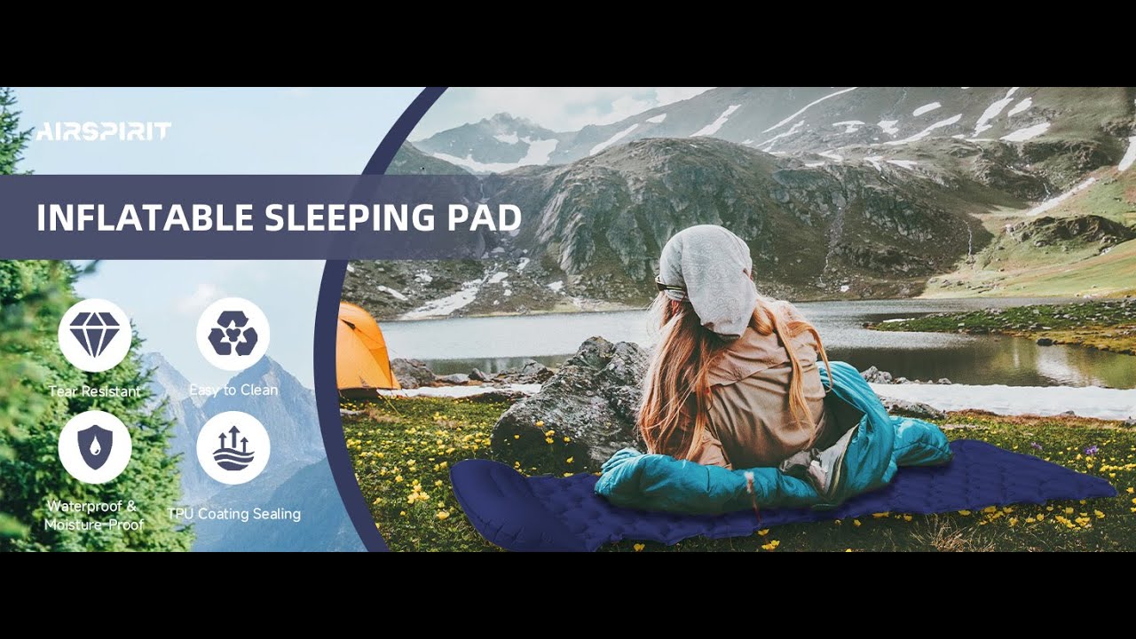AIRSPIRIT Lightweight Inflatable Mattress with Pillow for Comfortable Hiking and Camping Sleep