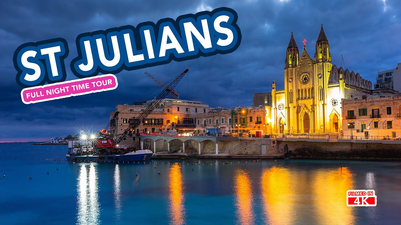 ST JULIANS MALTA at night