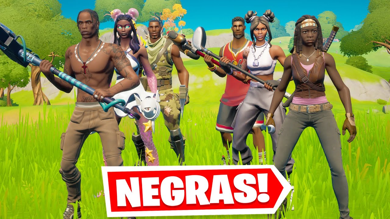 OUTFIT SÓ DE SKINS NEGRAS! MELHOR COMBO E APRESENTAÇÃO VENCE!