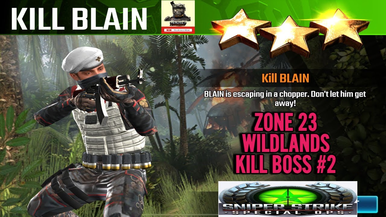 Campaign Zone 23 Wildlands Kill Blain Kill Boss #2 Sniper strike : special ops ( iOS & Android )