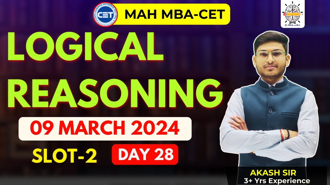MAH MBA CET25 | DAY 28 | 2024 Previous Year Questions |  Logical  Reasoning | PYQ | By Akash Sir