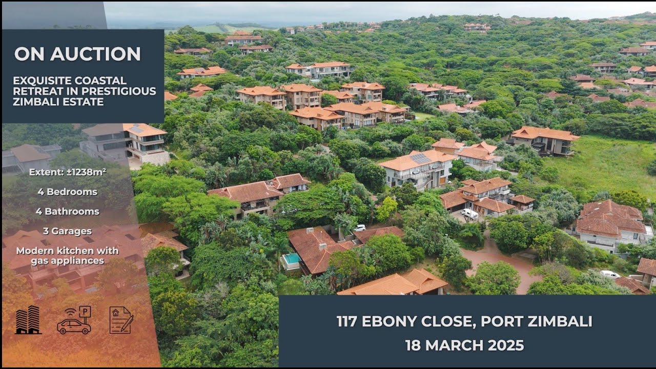 Coastal Retreat in Prestigious Zimbali Estate 117 Ebony Close, Port Zimbali On Auction 18 March 2025