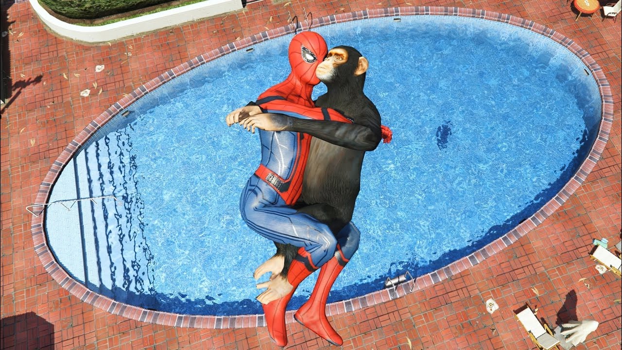 GTA 5 SPIDERMAN vs BABY MONKEY BON BON Jumps/Fails (Euphoria Physics/Ragdolls) #1