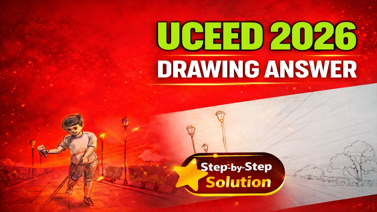 UCEED 2026 Drawing Answer | Dog&rsquo;s Point of View Scene | Step-by-Step Sketch Explanation
