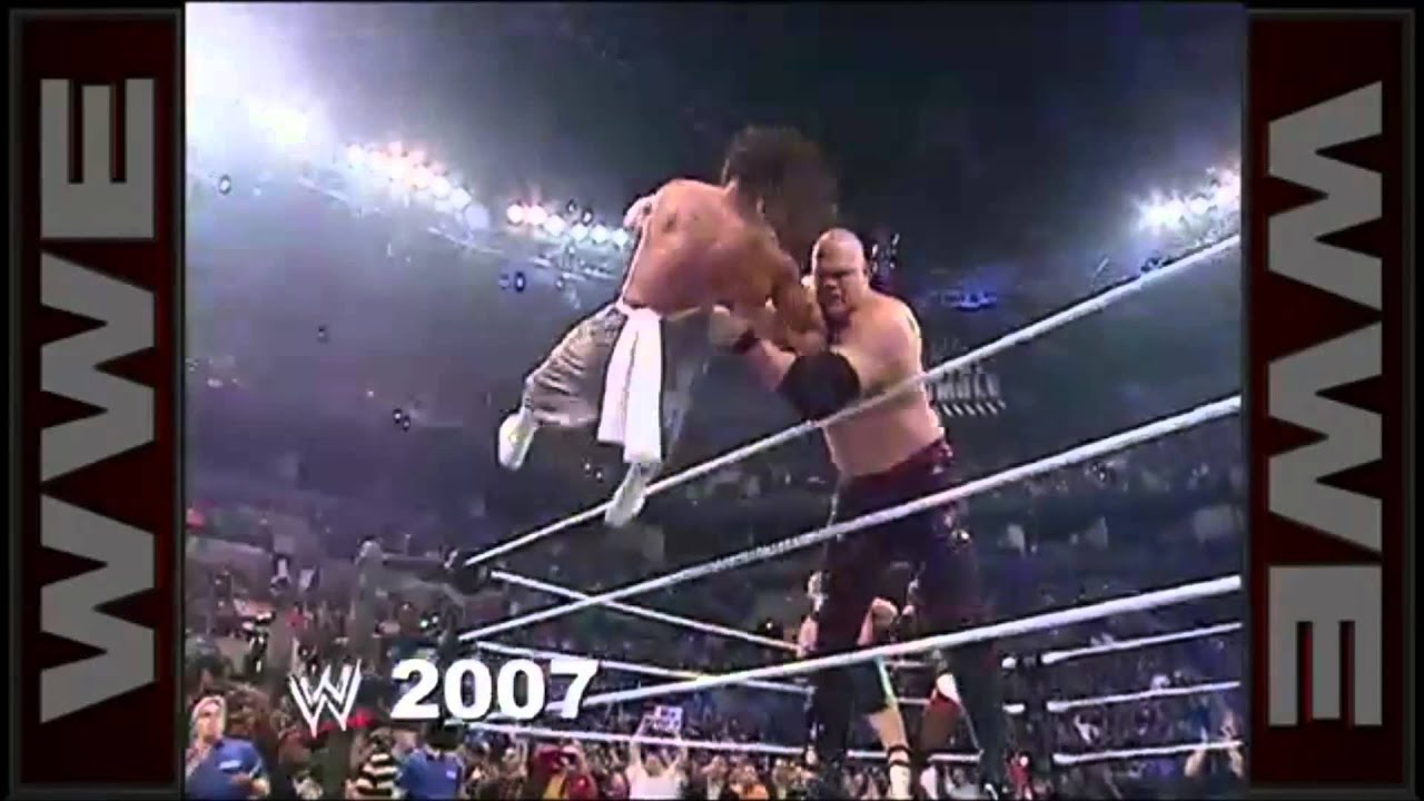 Kane chokeslam sabu through table HD