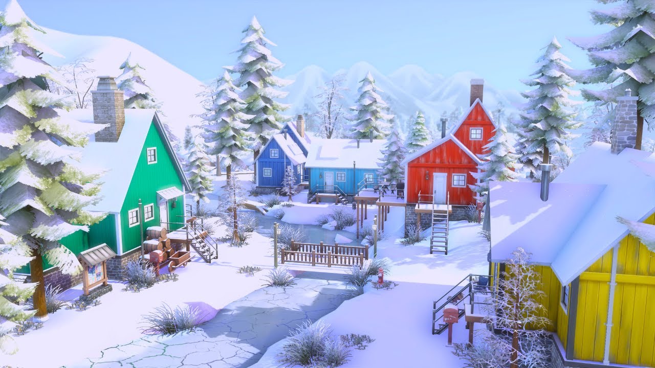 Winter Village ☃️🌲 | The Sims 4 | Speed Build with Ambient Sound | No CC