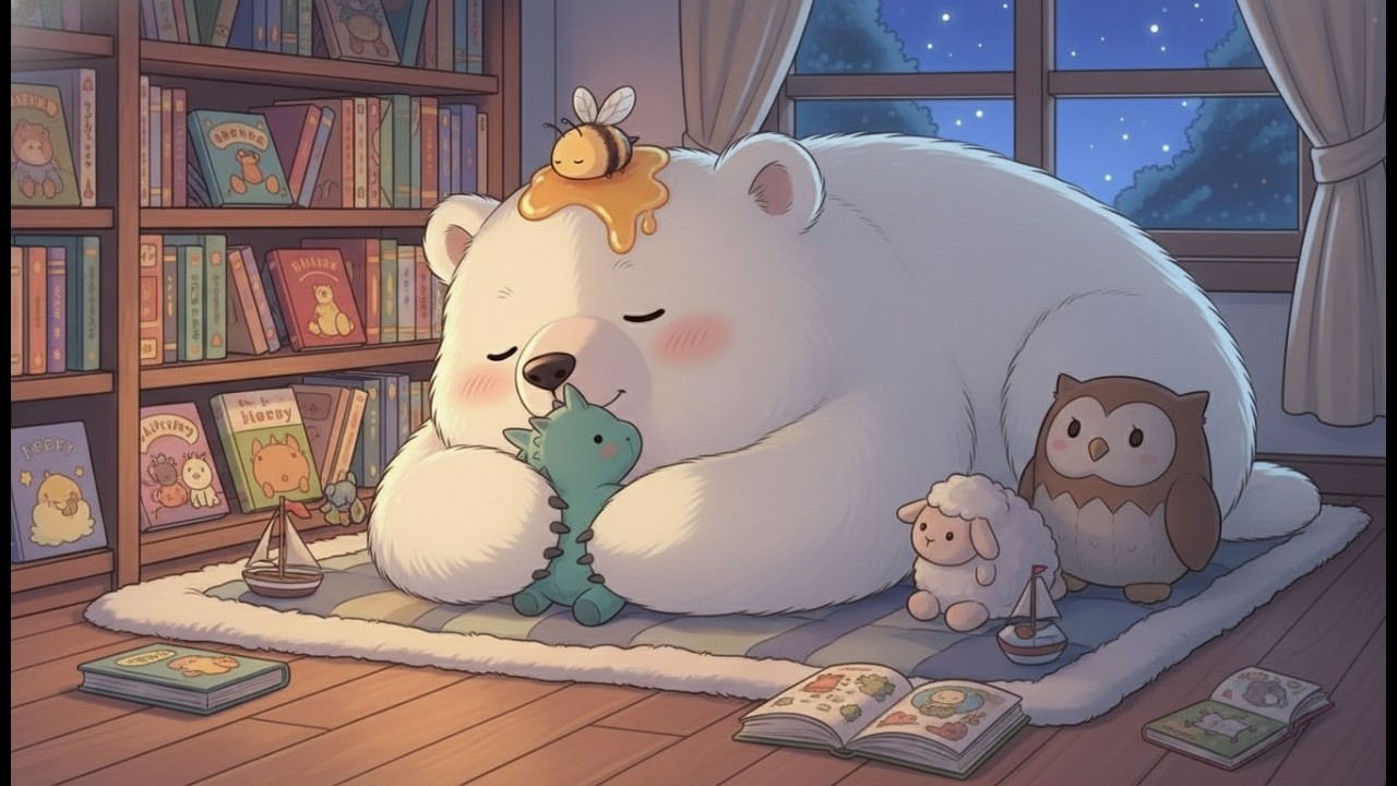 Polar bear and books I Polar Bear Honey Dream 🍯✨