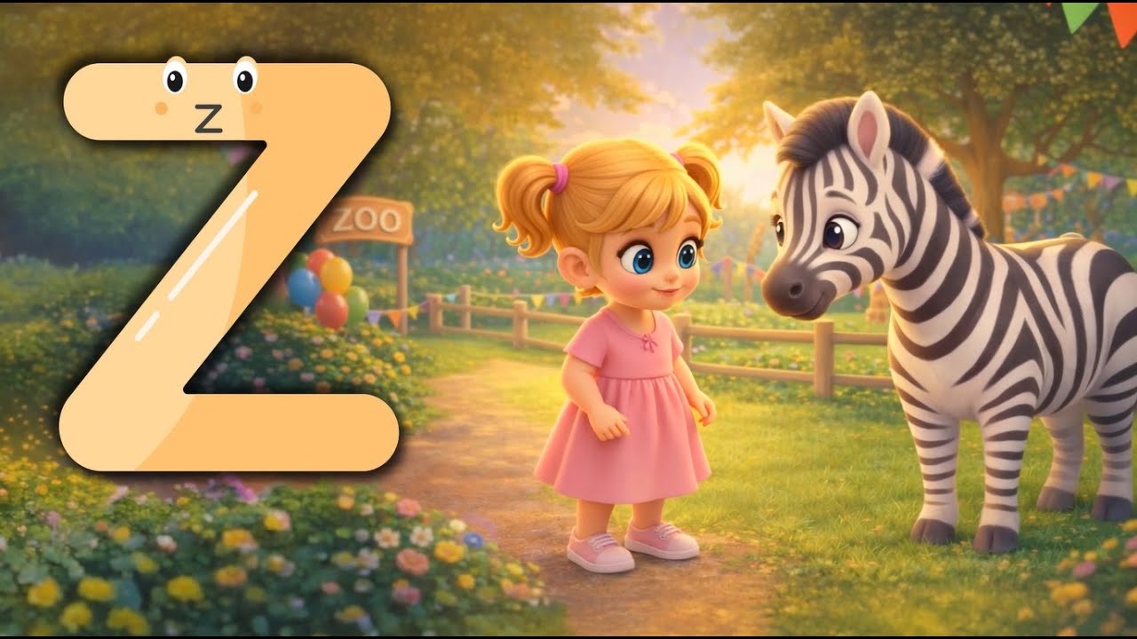 ABC Alphabet Song | Z Is for Zebra 🦓 | Phonics & First Words for Kids