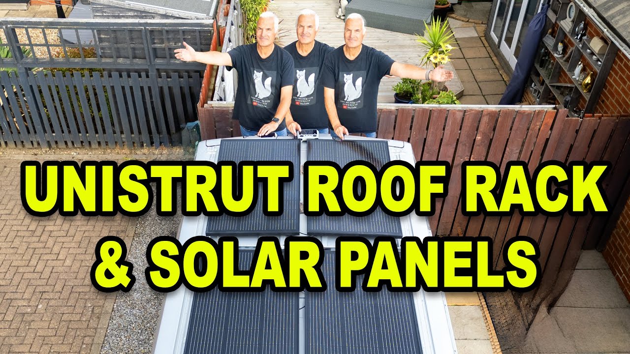 Cheap Roof Rack. Unistrut and Solar Panels on a Camper Van