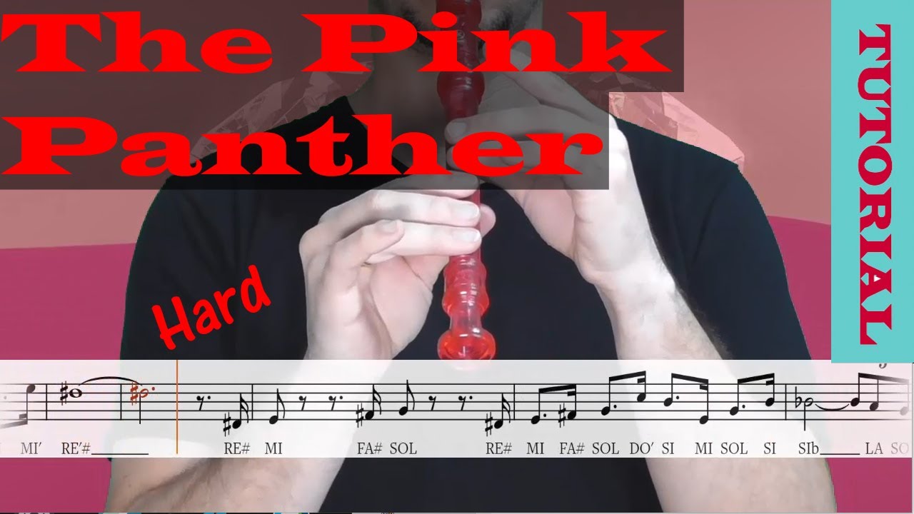 La Pantera Rosa - Tutorial flauta con partitura | Karaoke instrumental