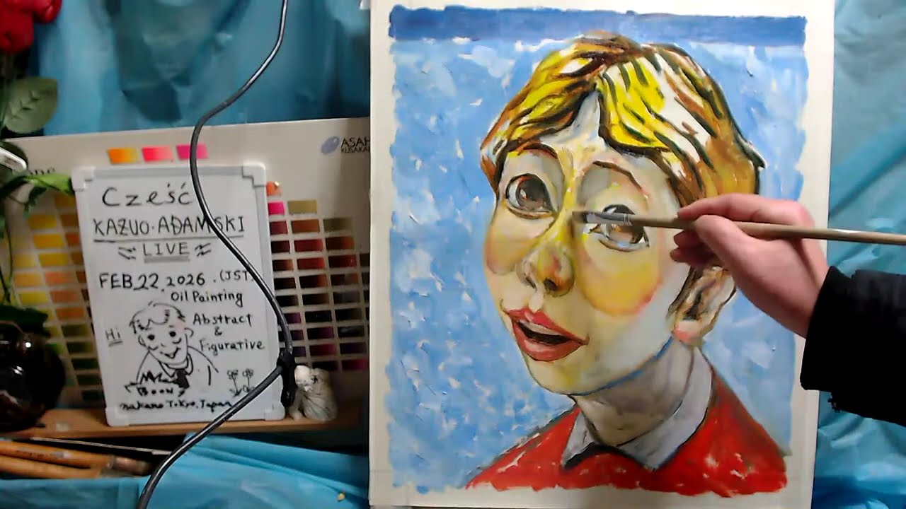 Oil painting  portrait day 2  op1643-2 [LIVE]--  