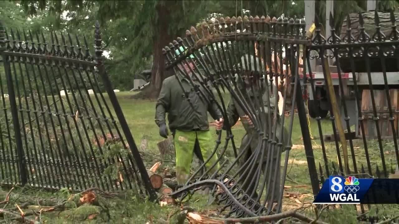 Historic fence in Gettysburg damaged during storm