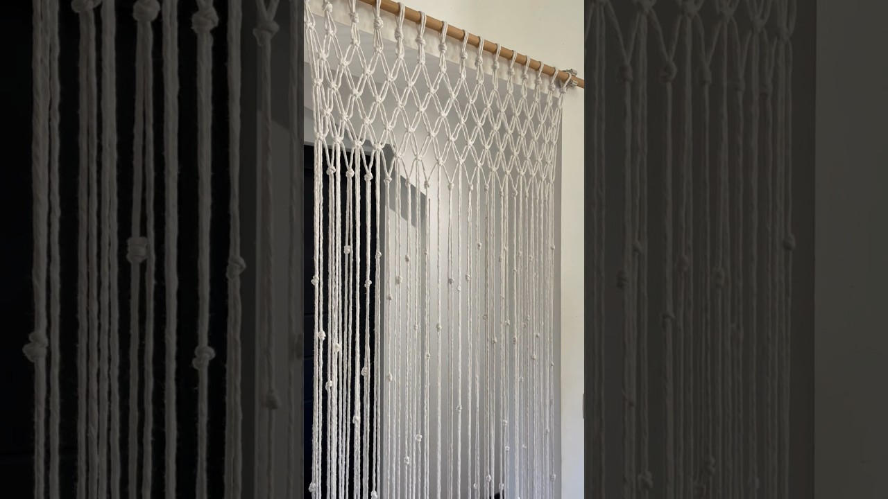 Passo a passo cortina de macram&ecirc; f&aacute;cil no canal #macramefacil #macrame