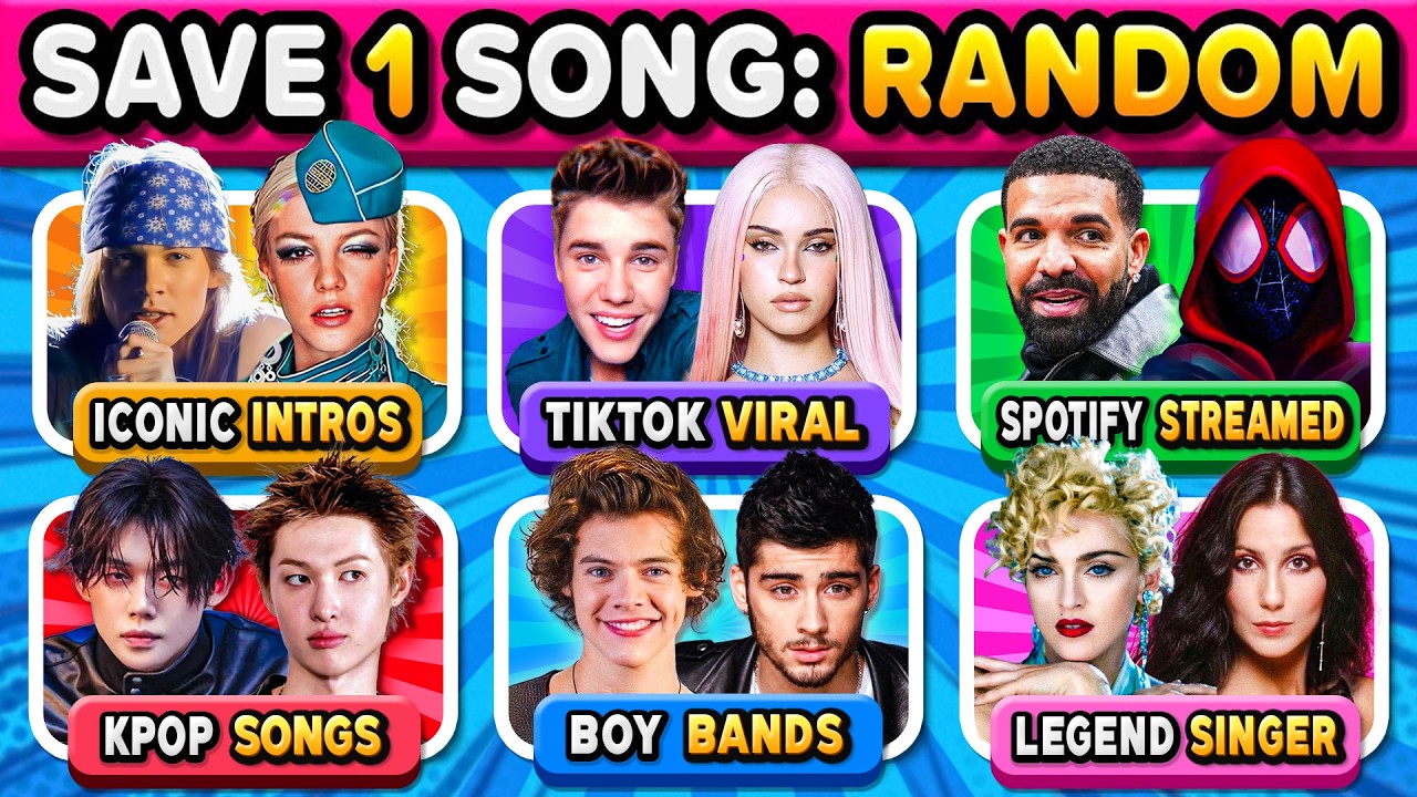Save One Song: RANDOM Rules 🎵 8 SONGS, Save your Favorite Tracks! | Music Quiz