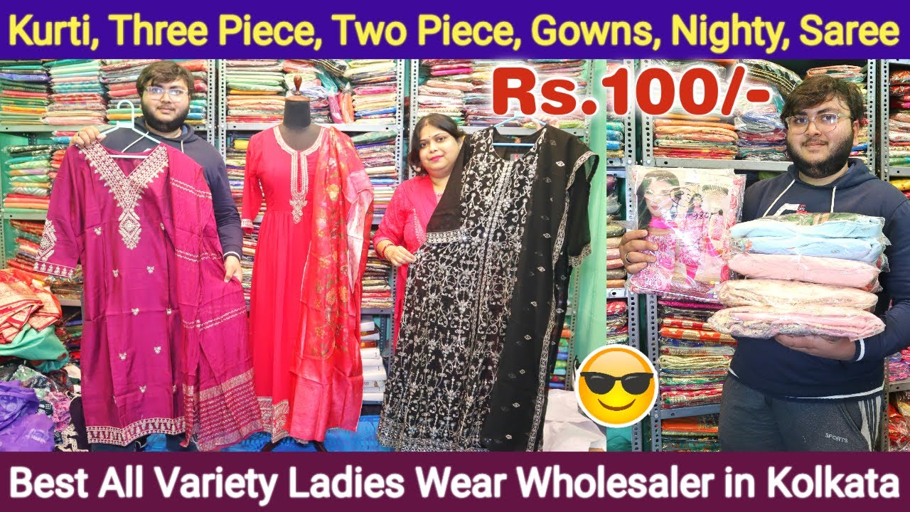 Kurti, Two Piece, Three Piece, Gowns, Leggings, Plazo, Saree, Nighty Wholesaler in Kolkata