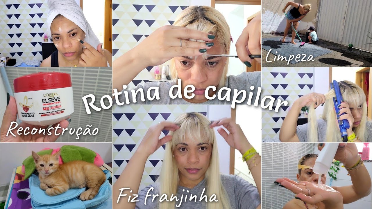 🎀ROTINA CAPILAR, CORTEI A FRANJA, DIA DE LAVAR O TAPETE...