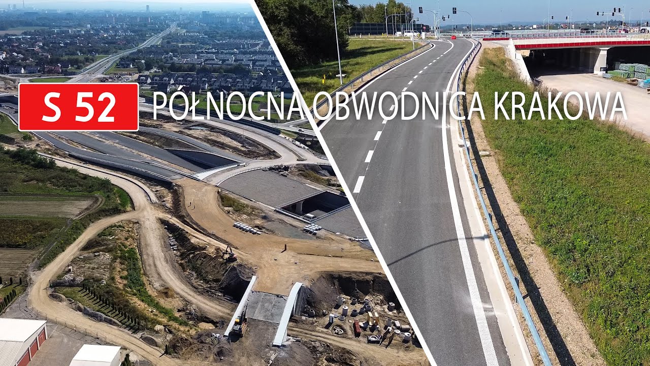 S52 - Północna Obwodnica Krakowa | Wiadukt WD01➮ Węzeł Węgrzce | Wrzesień 2024 DRON 1/3