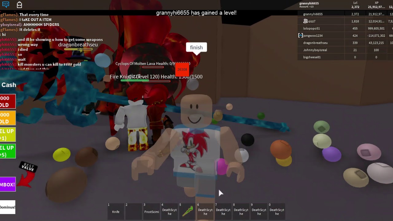how to get good swords in fight the monsters for starters roblox