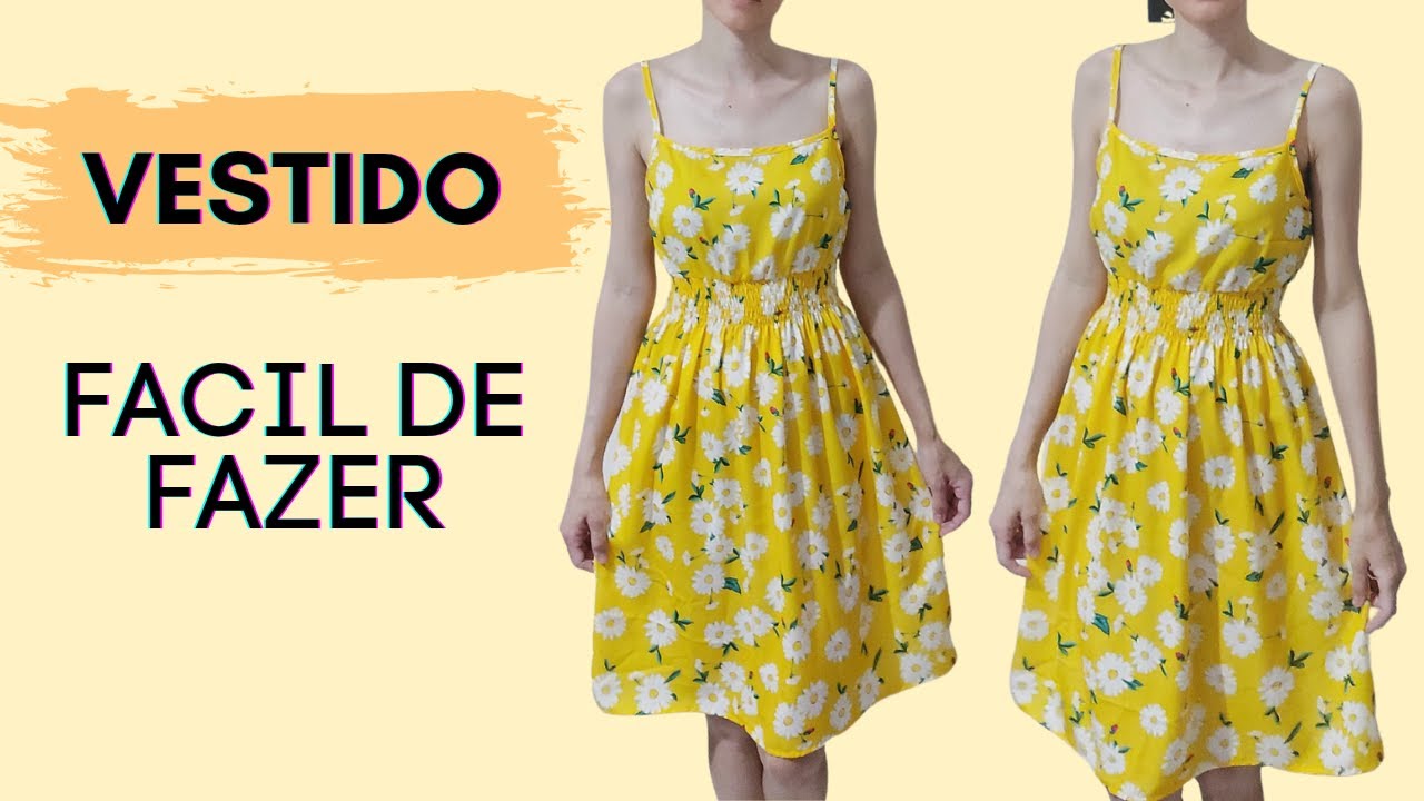 VESTIDO FACIL E RAPIDO DE FAZER COM LASTEX NA CINTURA │VIVIANE PRATES