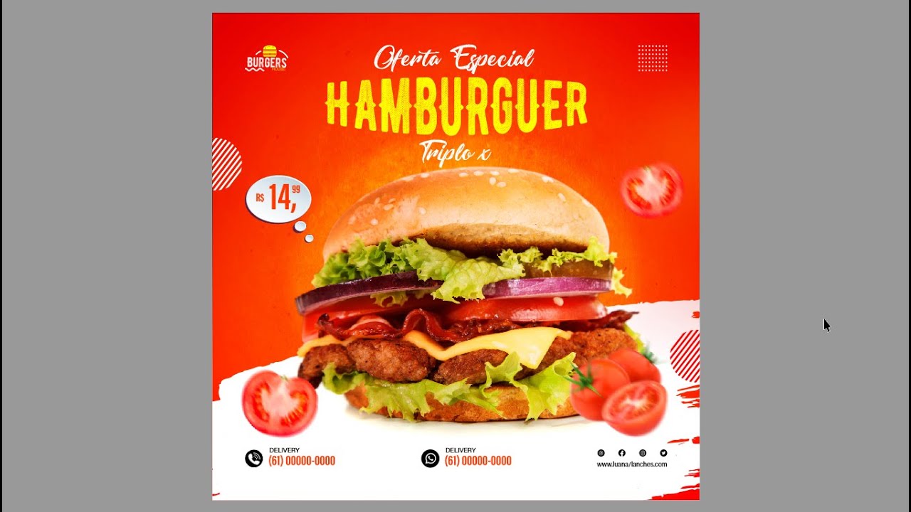 Corel Draw: Como fazer cartaz/flyer/Banner  para lanches rapidos e faceis