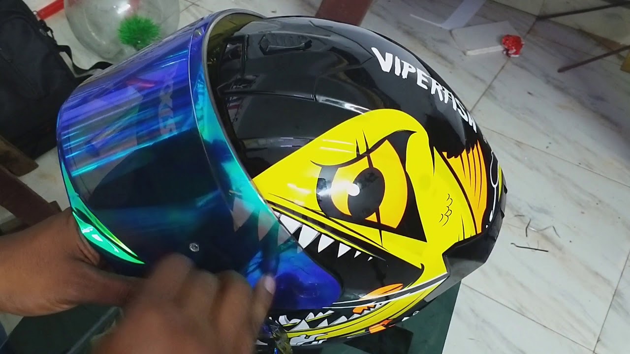 Helmet visor tint film install