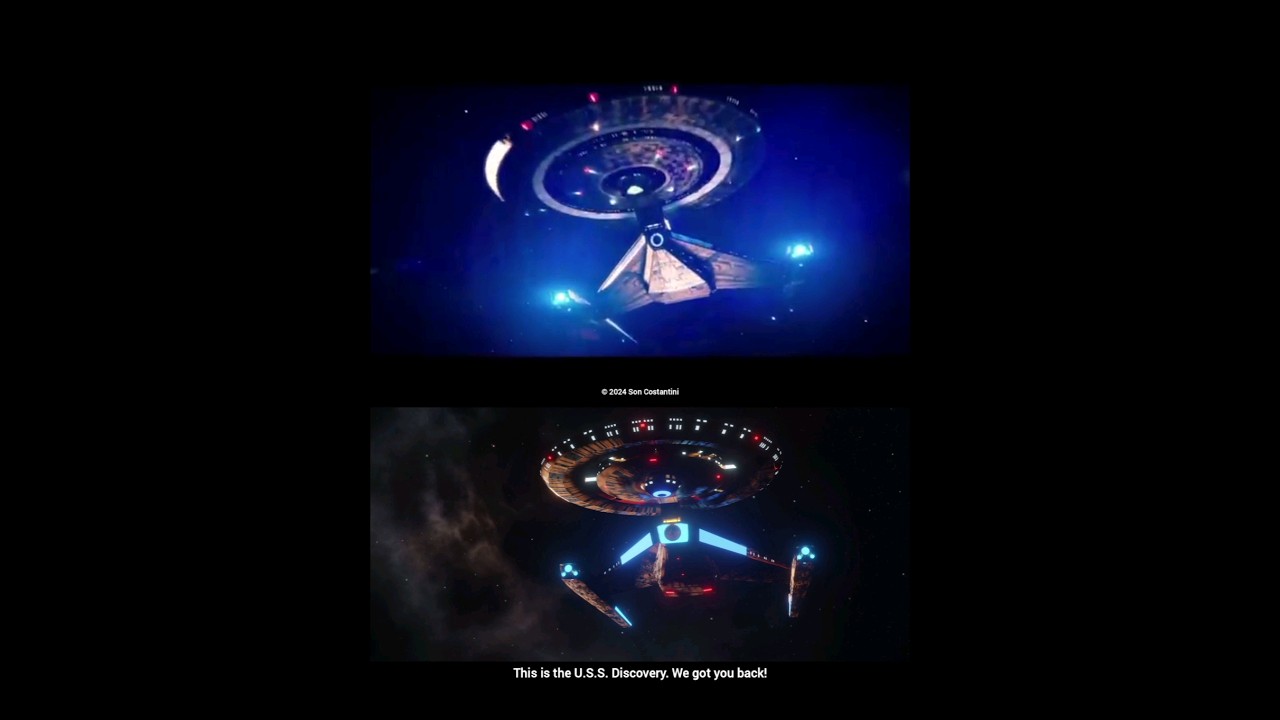 STAR TREK: DISCOVERY - original vs my animation ( my Discovery is a rivisited design)