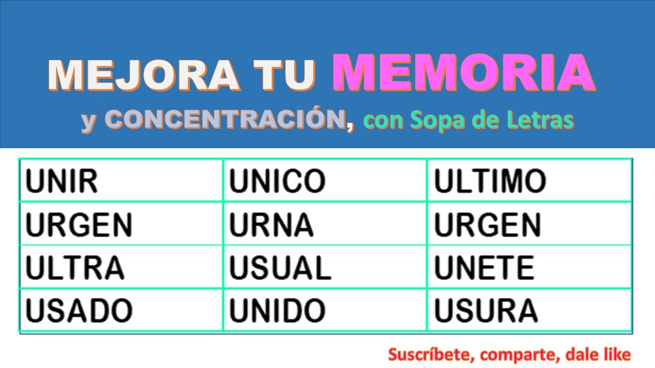 Reto de Sopa de Letras Adultos - Mejora tu Memoria y Concentraci&oacute;n - Reto Divertido