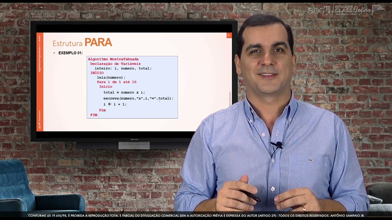 Curso 01: Algoritmos & Programação em JAVA 21 - Unidade 4 - Estrutura 'Para' - Parte 1 (vídeo 48)