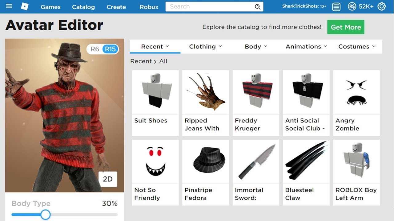 Making Freddy Krueger A Roblox Account!