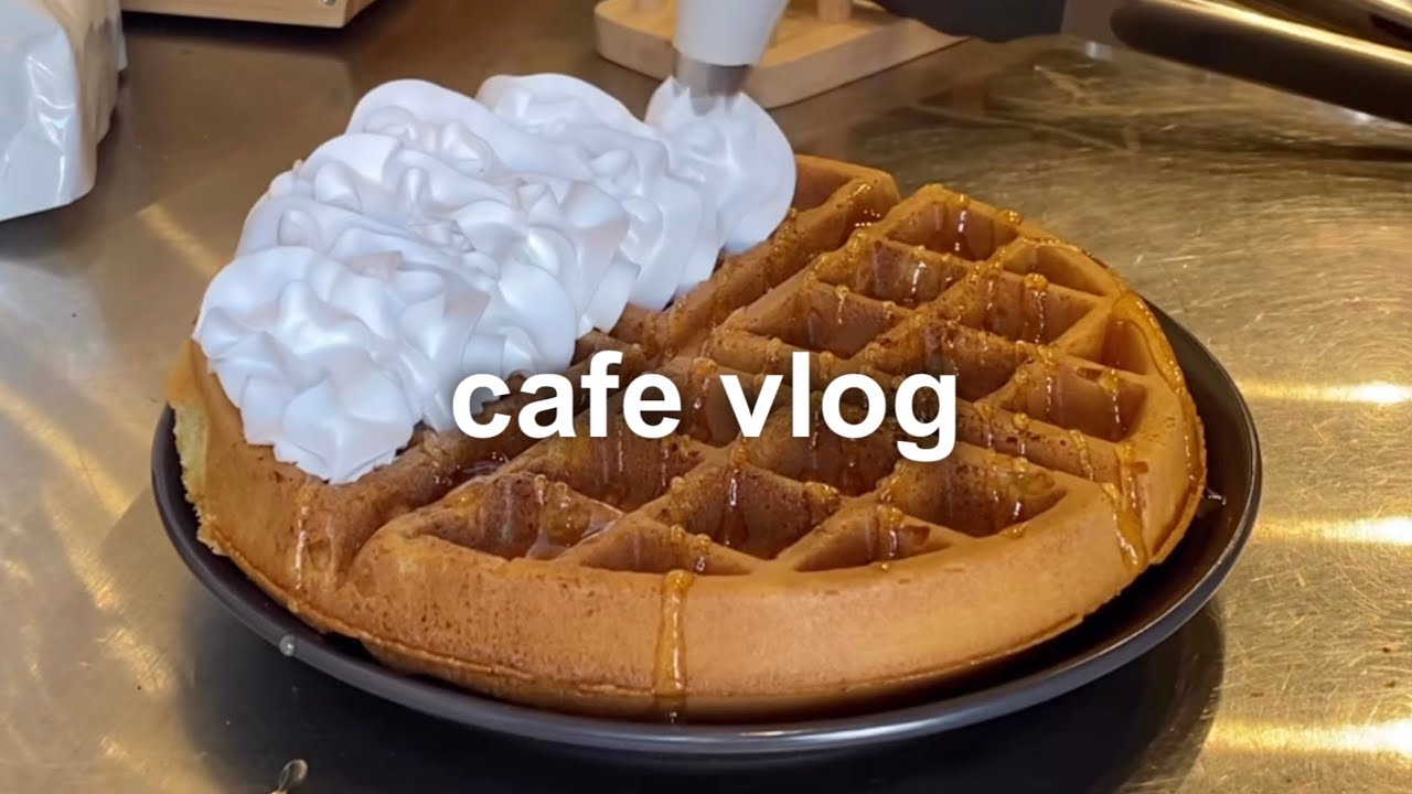 ENG) cafe vlog | 와플은 생크림이지.. | 컴포즈커피 | 대학생 카페 알바 | korea cafe