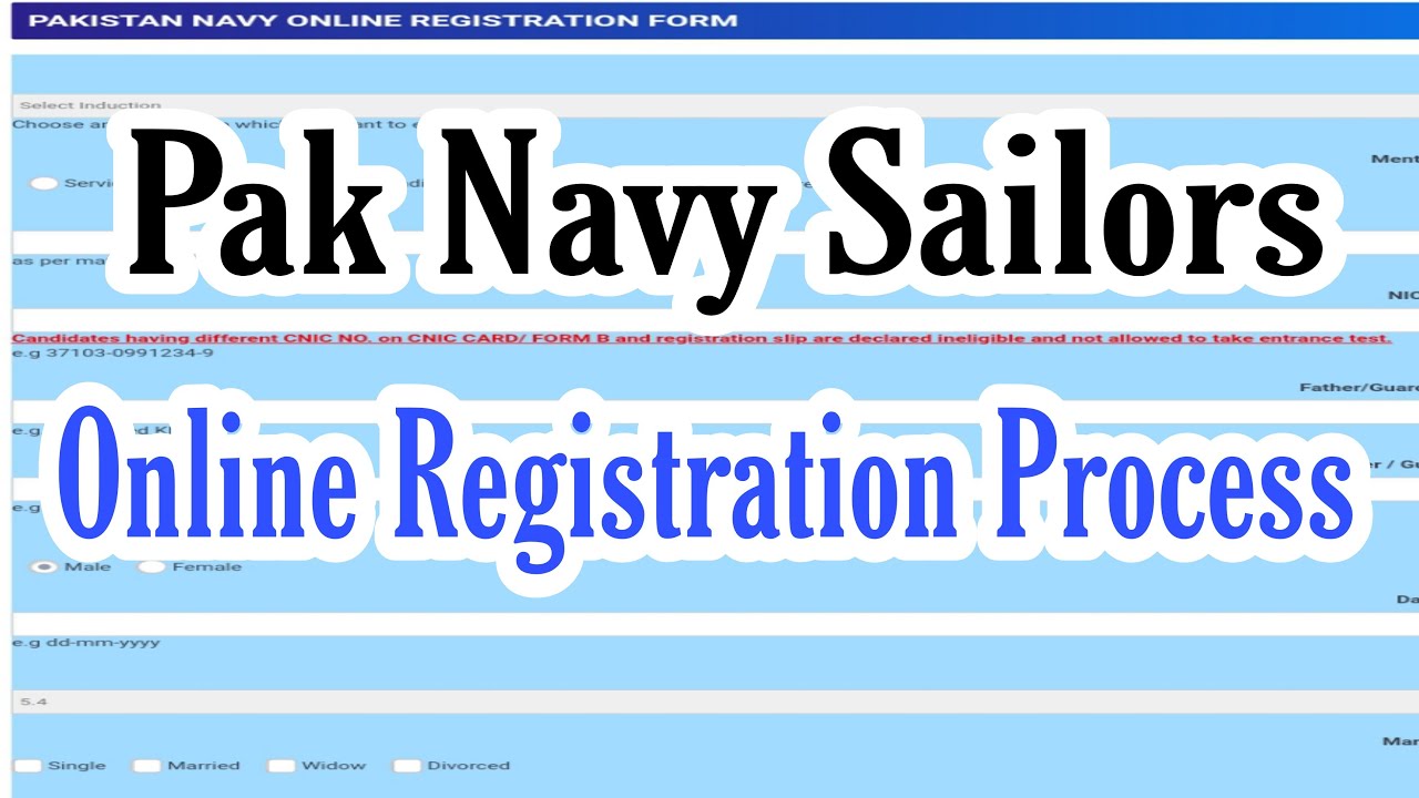 Pakistan Navy Sailor Online Registration Process | Pak Navy Online Apply